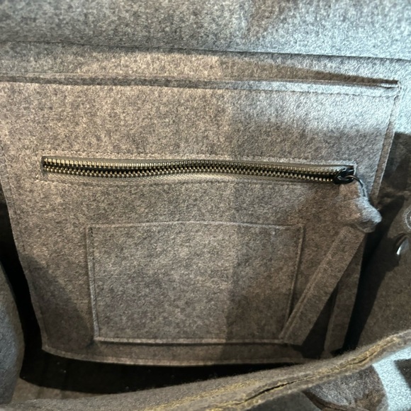 HANDBAG CROSSBODY Made of Felt with A Metal Clasp Birkin Style No Brand NWOT - Picture 5 of 11